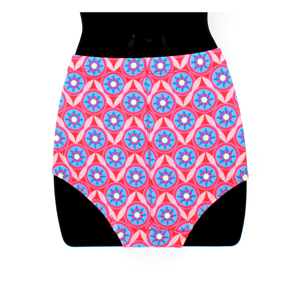 Swimsuit Pink & Blue Geo Print Bombshell Bottom Only Small - Picture 5 of 7